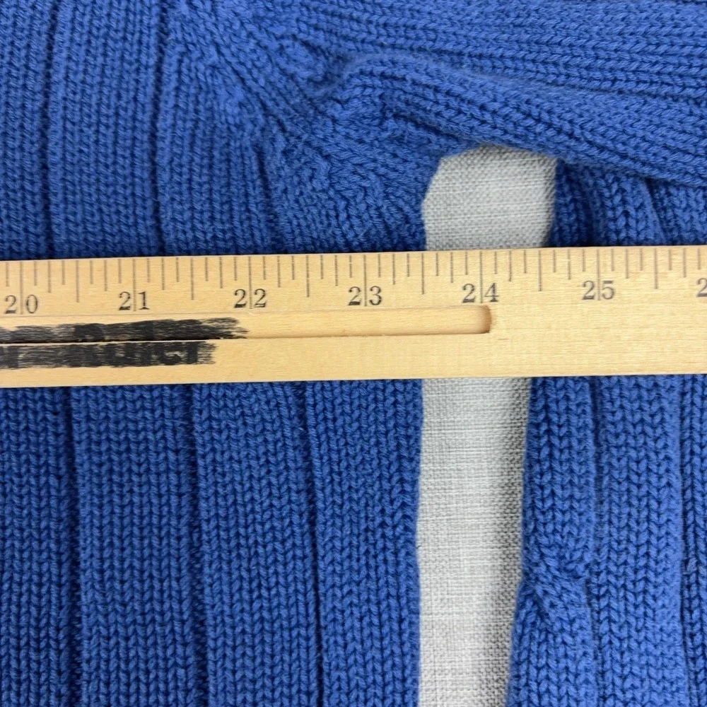 Vintage J Crew Oarsman Sweater Mens Large Blue Cotton Cable Knit Crewneck